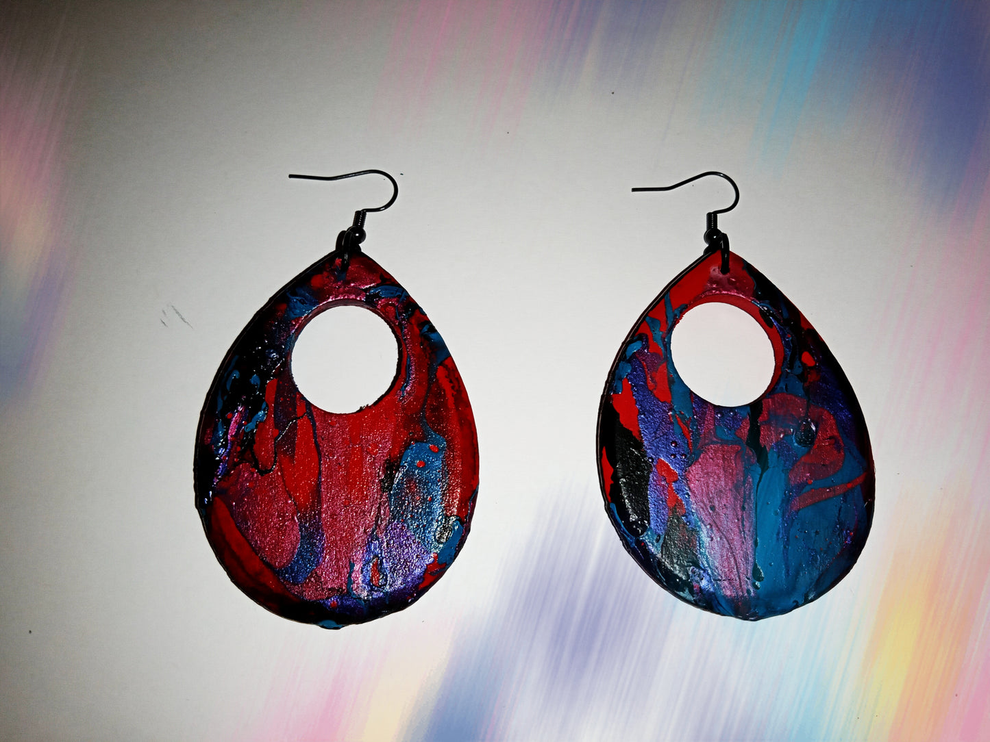 Hydro-Dipped Painted Earrings