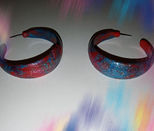 Hydro-Dipped Painted Earrings