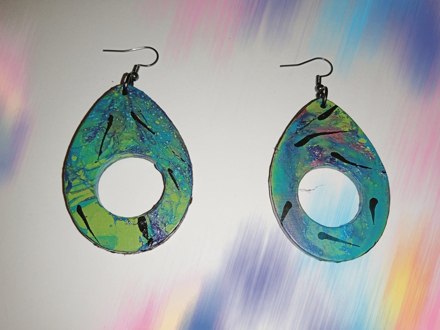 Hydro-Dipped Painted Earrings